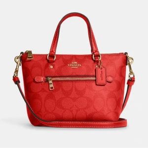 Coach Mini Gallery Crossbody In Signature Canvas Satchel ~NWT~ CA721 Miami Red